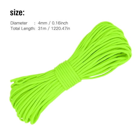 Vert Longueur 8M RETYLY 7 Rope Paracord Paracute Rope Resistant Camping Survie Couleur